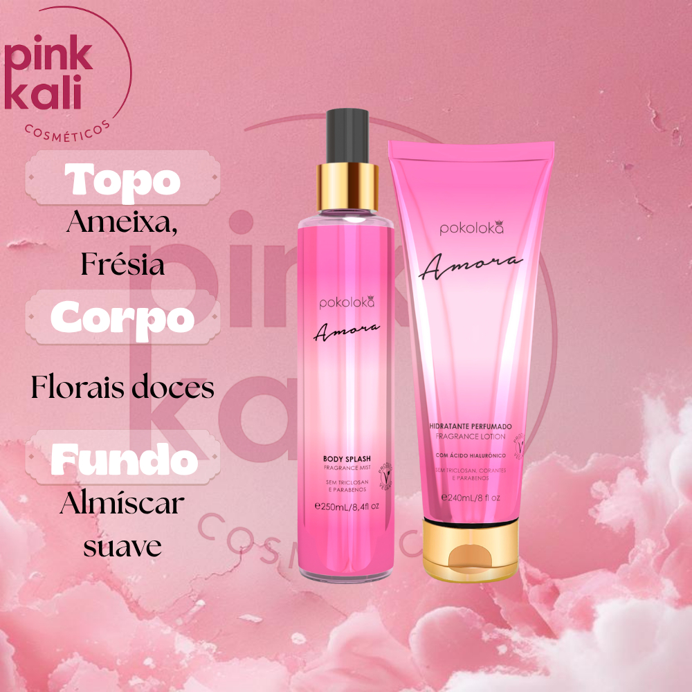 Amora - POKOLOKA - (Body Splash - Hidratante) CREME CORPORAL PERFUMADO POS BANHO VIAGEM em Oferta na Shopee