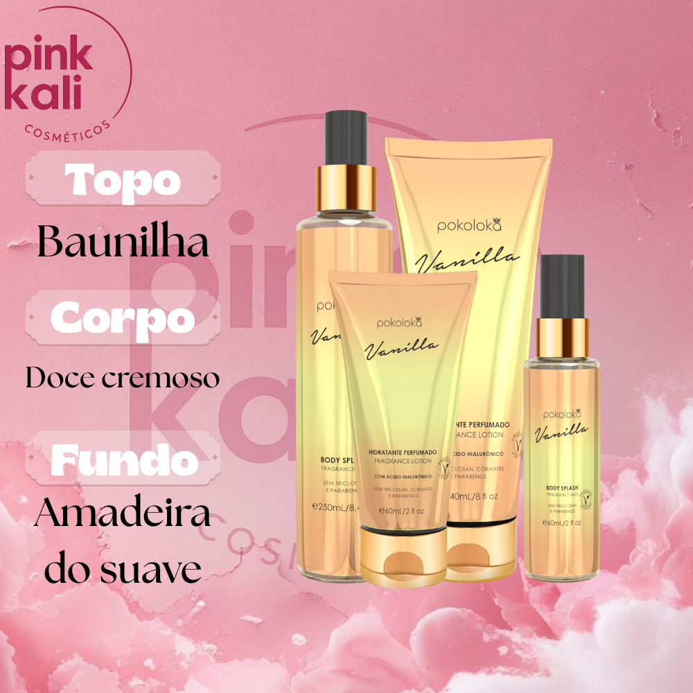 Vanilla - POKOLOKA - (Body Splash - Hidratante) CREME CORPORAL PERFUMADO POS BANHO VIAGEM