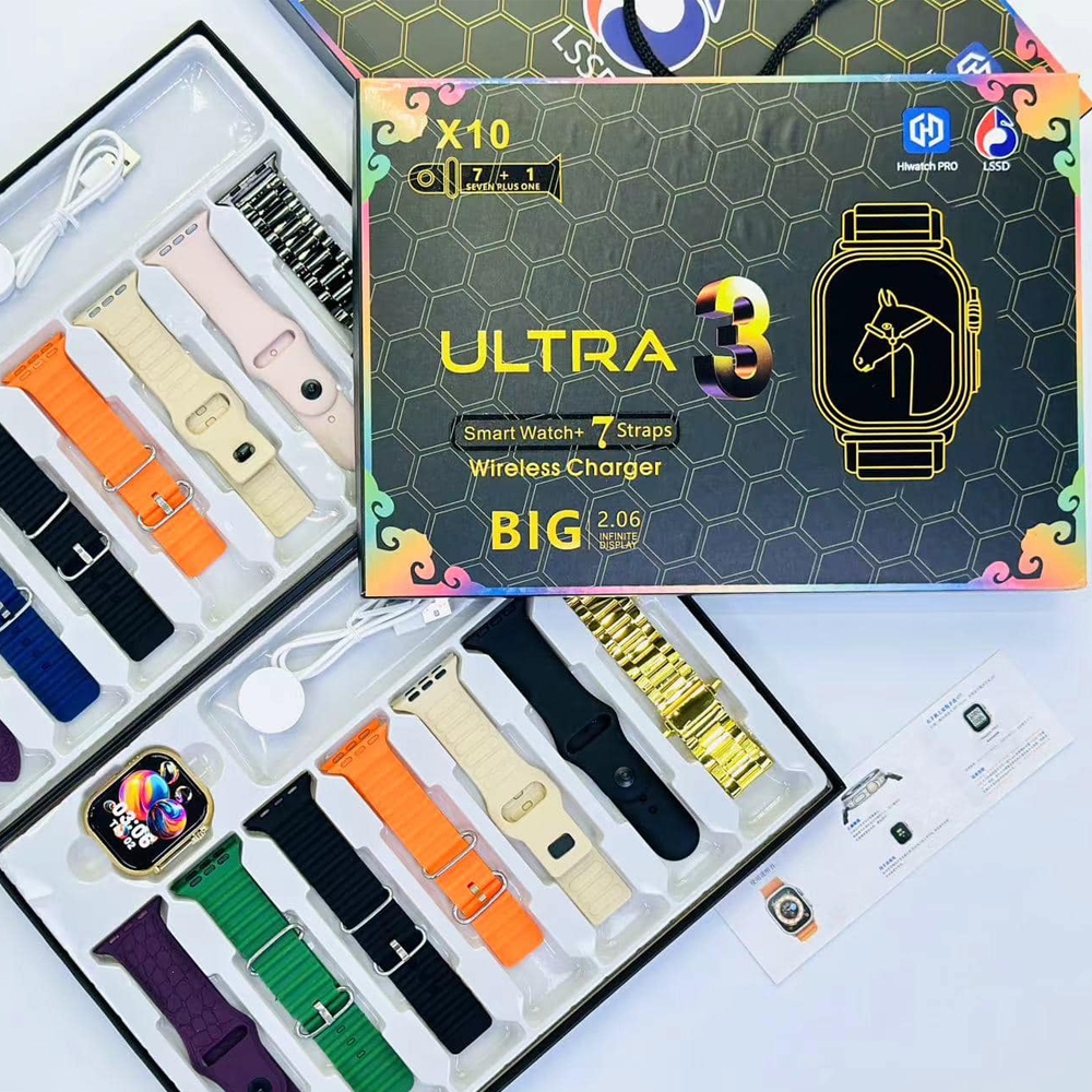 2025 K10 Ultra 3 IWO 7 in 1 Série 10 Novo Smartwatch ultra 3 Relógio Inteligente 10