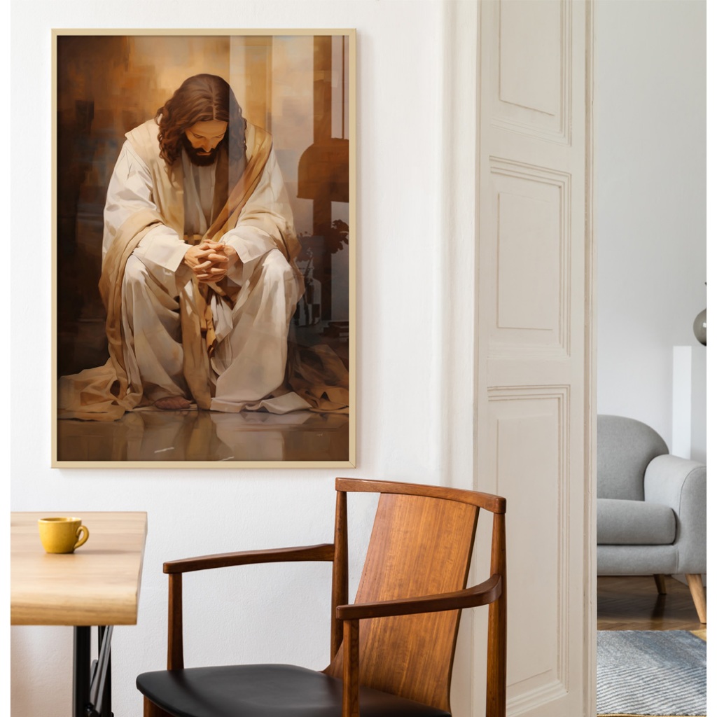 Quadro De Jesus Para Sala Com Moldura Quadro Decorativo Religioso Grande Quadro Jesus Cristo Orando