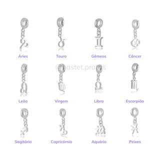 PRATA 925 Berloque Signos do Zodiaco Todos os signos pingente em Oferta na Shopee