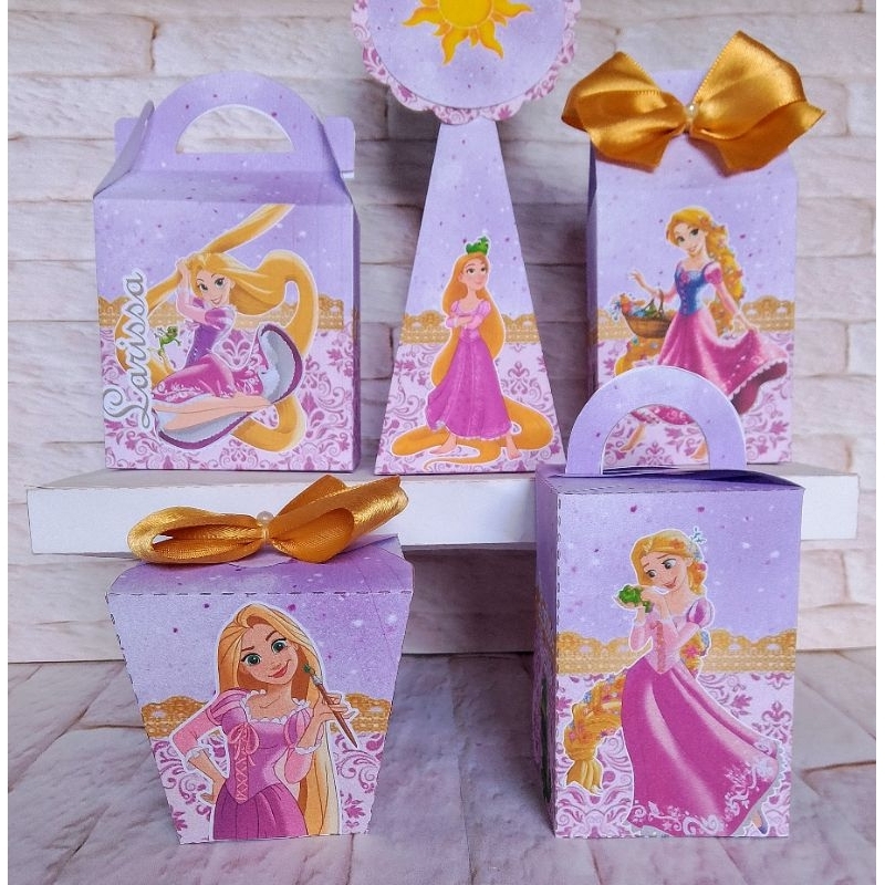 Kit festa - Lembrancinhas personalizadas Princesa Rapunzel -  caixinhas PERSONALIZADAS - LEMBRANCINHAS DE FESTA