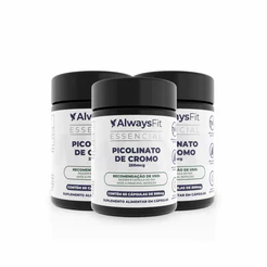 Kit 3x Picolinato de Cromo AlwaysFit | 250mcg | 180 Cápsulas