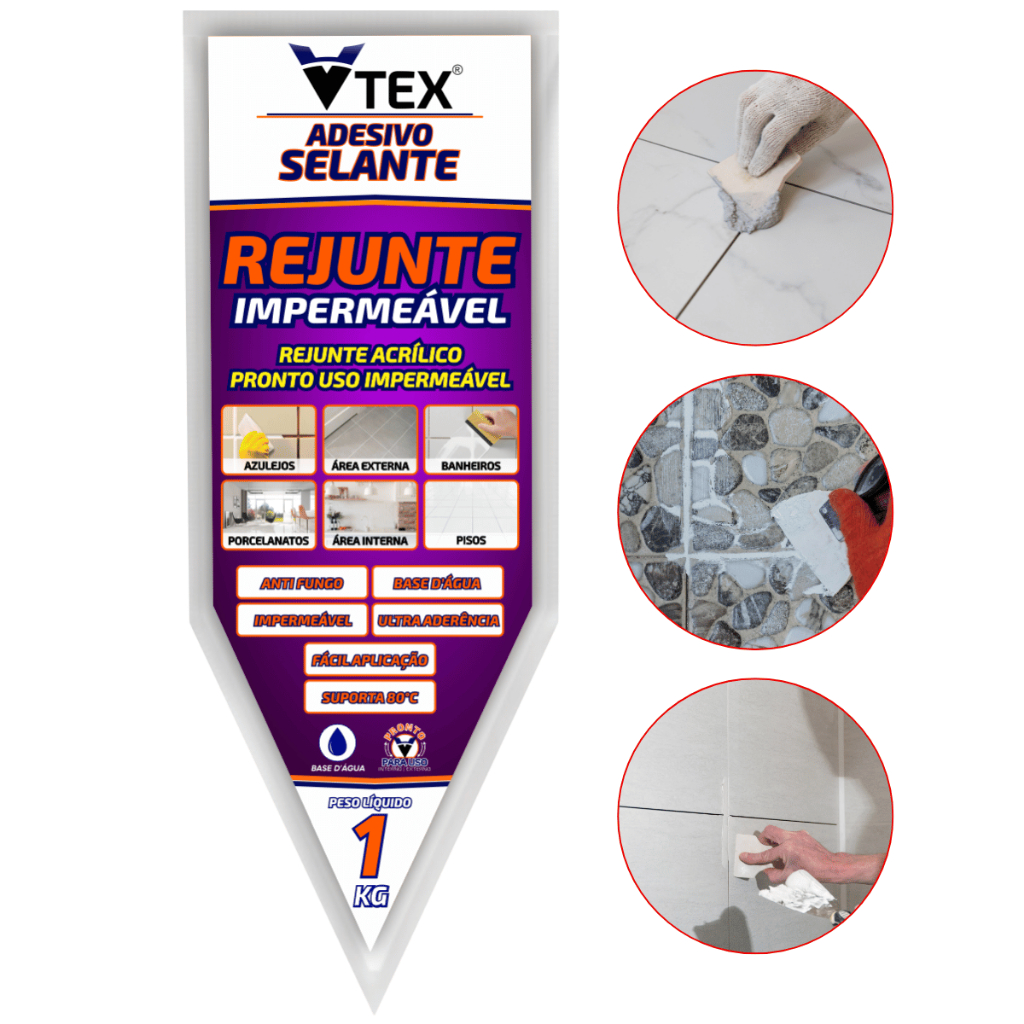 REJUNTE que não precisa tirar rejunte antigo, pronto uso, só aplicar, rende 25 metros SACHÊ 1KG VTEX