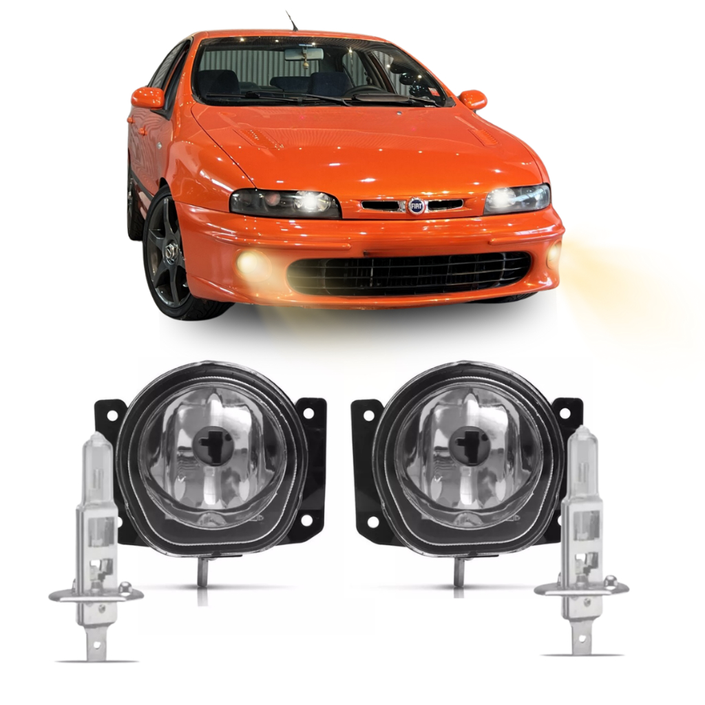 Par Farol de Milha Fiat Marea Weekend 1998 1999 2000 2001 2002 2003 04 a 2007 Turbo ELX HLX SX Vidro