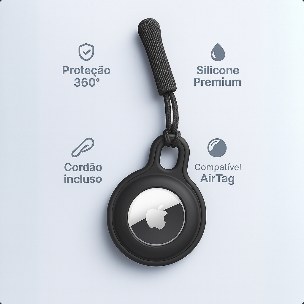 Capa Case Chaveiro para Airtag Mototag SmartTag Silicone Proteção à Prova D’água Impermeável Rastreador Pet Chave Bolsa