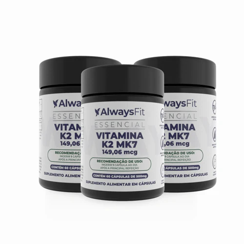 Vitamina K2 MK-7 - 149mcg - 60 Cápsulas - 3 Unidades