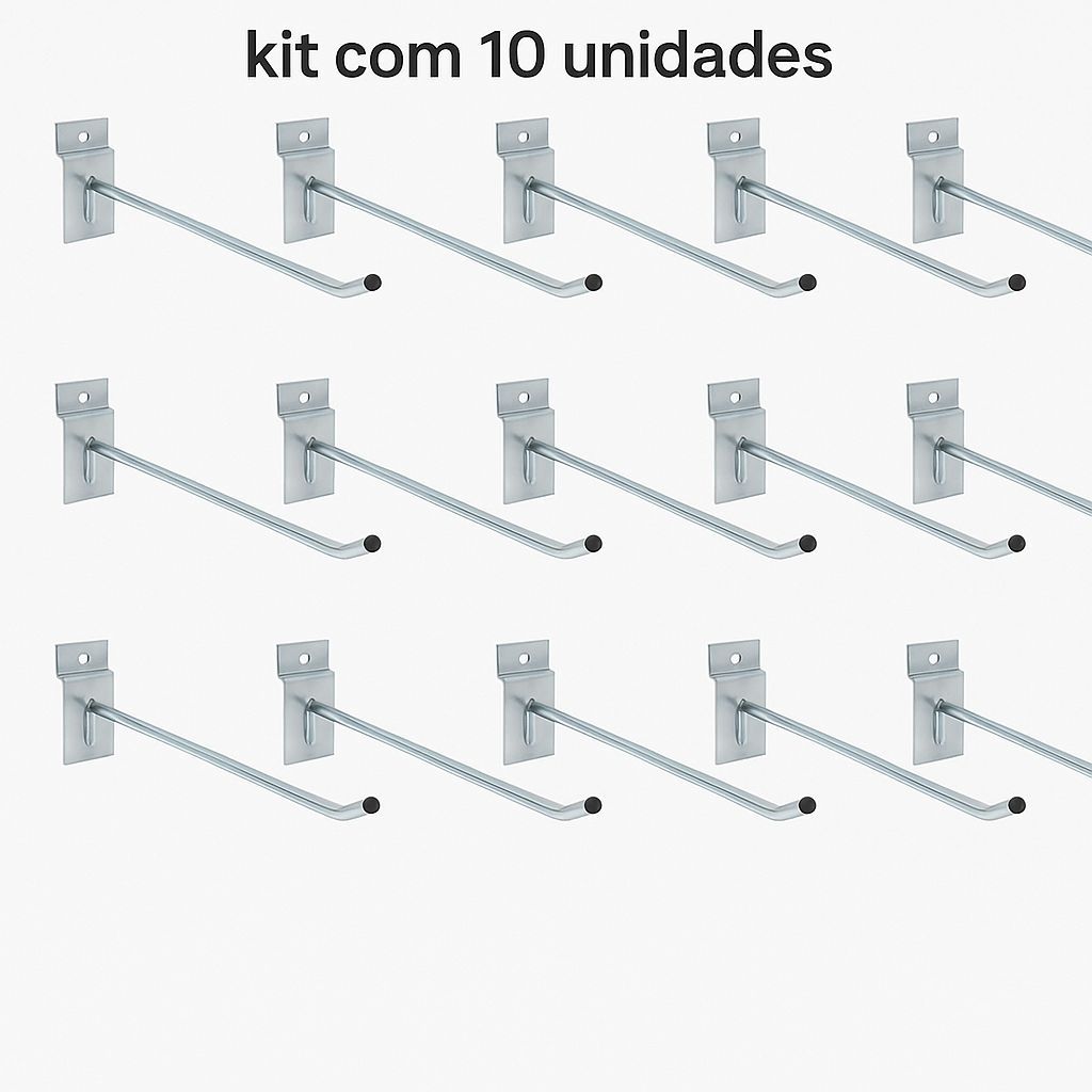 KIT 10 GANCHOS PRA PAINEL CANALETADO/ SLATWALL em Oferta na Shopee