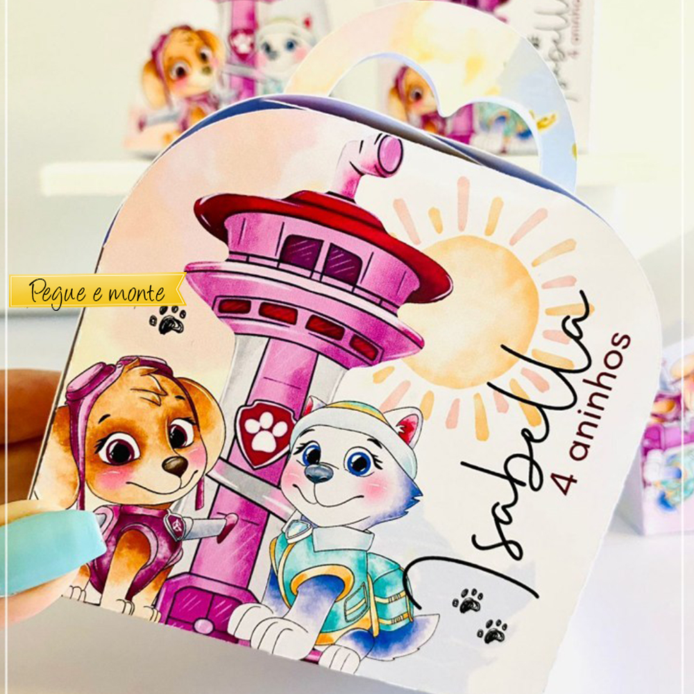 KIT LEMBRANCINHA PERSONALIZADA DE ANIVERSÁRIO PATRULHA CANINA-PAPELARIA PERSONALIZADA PEGUE E MONTE