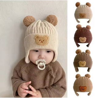 Touca infantil inverno quentinha toca para criança frio bebê lã tricô gorro menina menino boina proteção cabeça chapéu em Oferta na Shopee