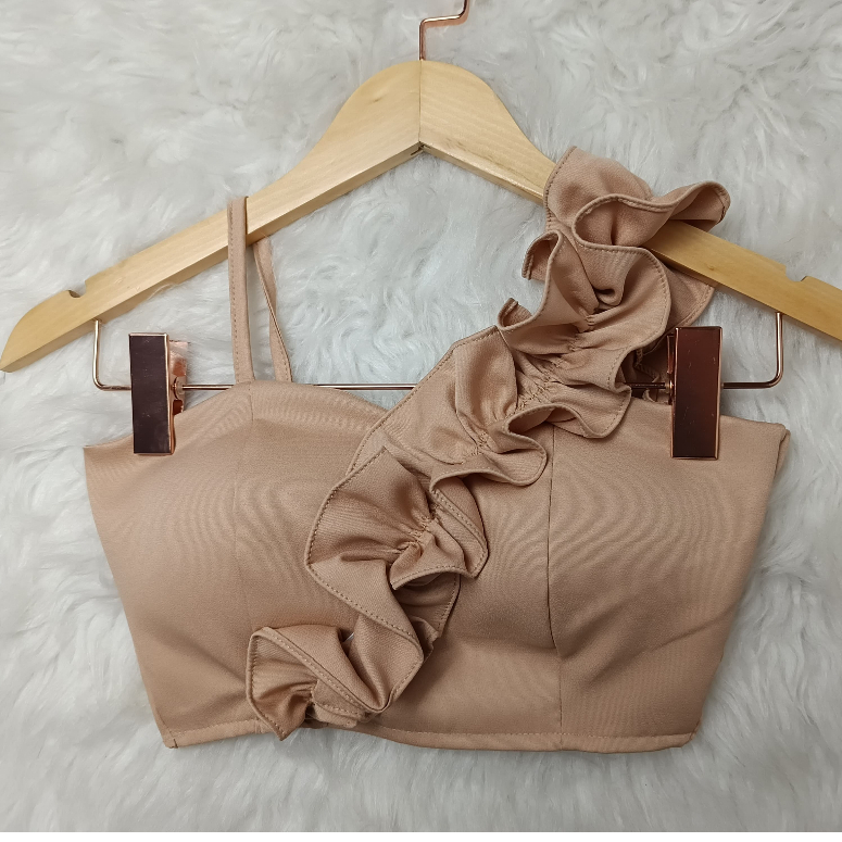 top croppep femenino con detalhe na frente alfaiataria primavera verão em Oferta na Shopee