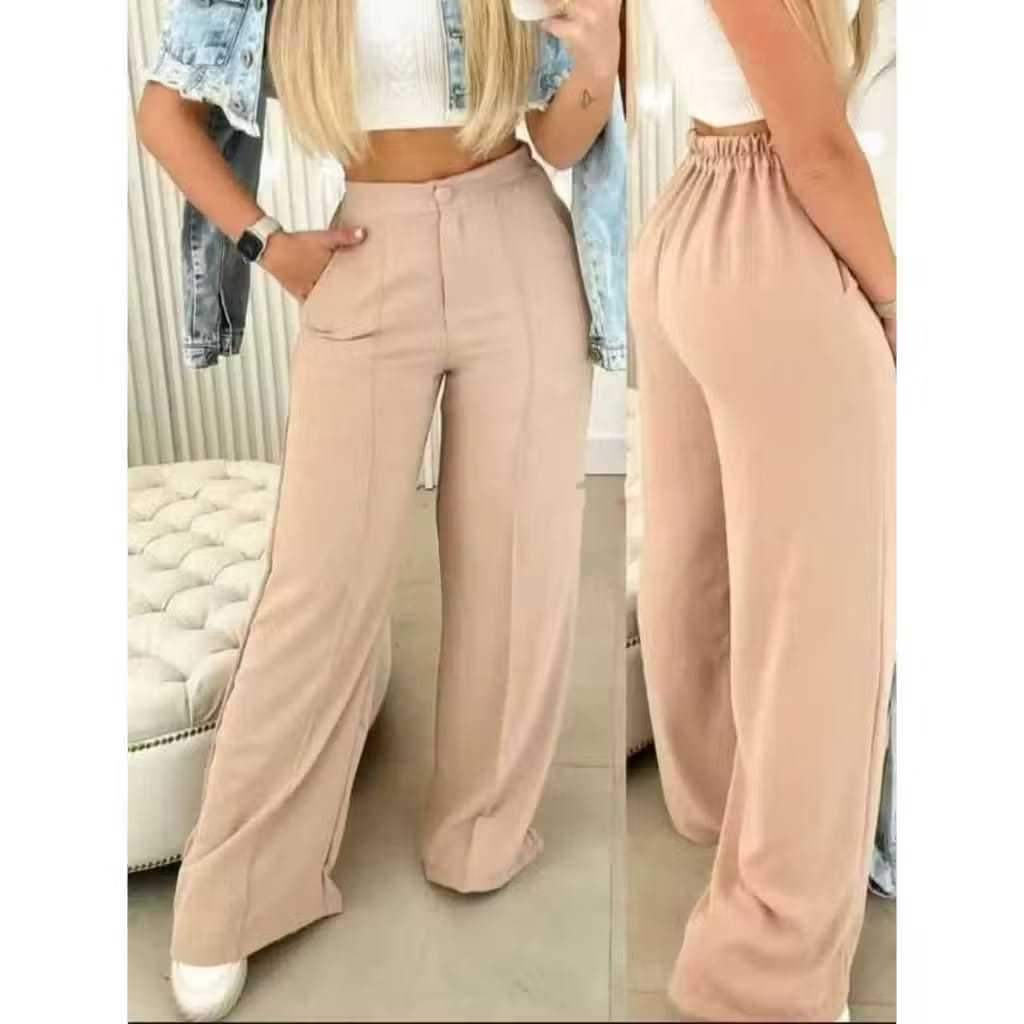 CALÇA PANTALONA FEMININA DUNA COM FORRO, BOTÂO E ELASTICO NA CINTURA TENDENCIA 2026 em Oferta na Shopee