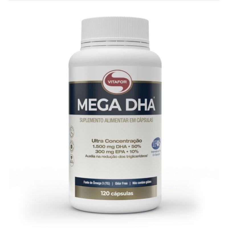 Mega DHA Suplemento Alimentar 120 Cápsulas Vitafor em Oferta na Shopee