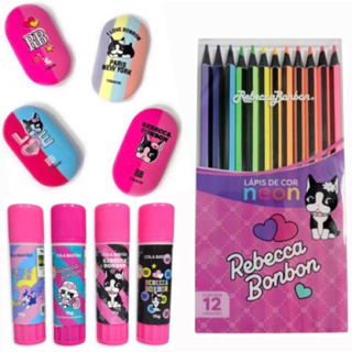 Borracha, Cola Bastão, Apontador, Lapiseira 2.0, Lápis de Cor Tons Pastéis 12 cores RB Rebecca Bonbon Oficial - Skypaper em Oferta na Shopee