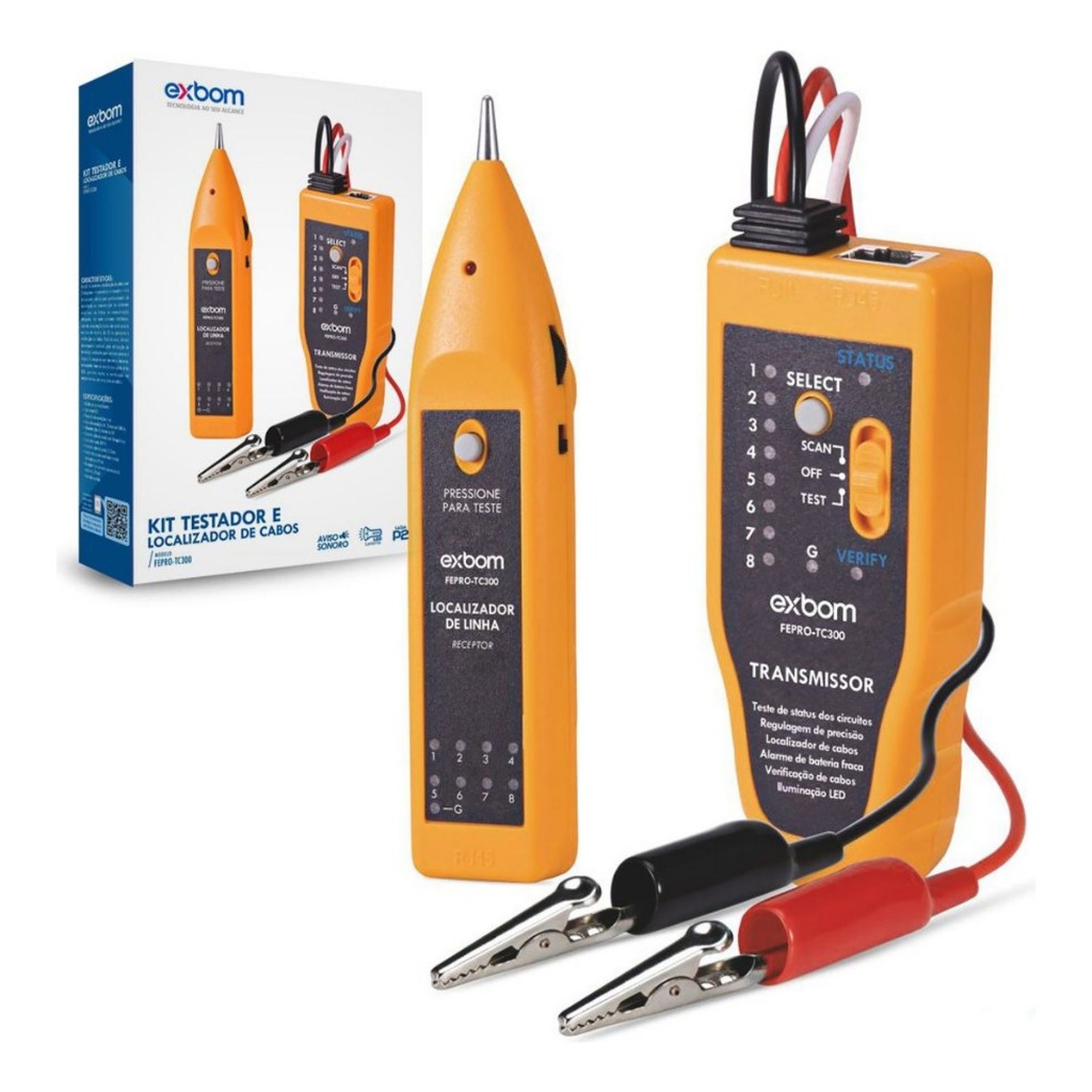 Kit Localizador Testador De Cabos De Rede Rj45 Rj1 Zumbidor