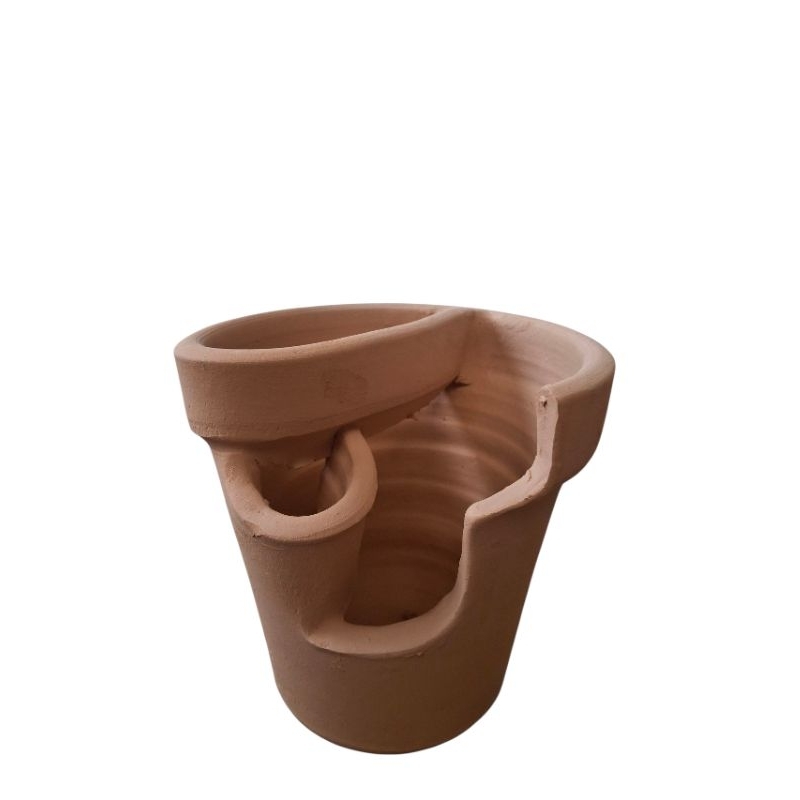 vaso de barro estilo suculenteira M/ decoração jardim