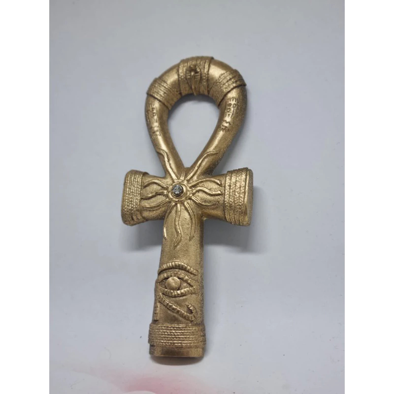 Placa Egípcia Resina Decorativa de Parede Egito Cruz Ansata 16 cm - Decoração Cruz Anch