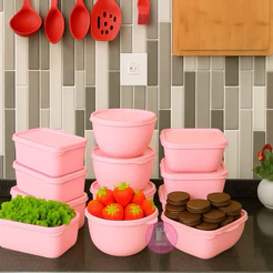 kit conjunto jogo de potes 12 peças para cozinha marmita formatos variados
