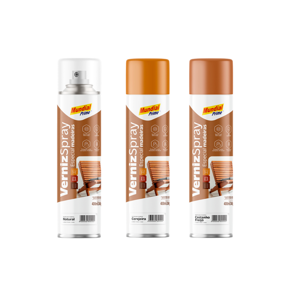 Tinta Spray Verniz Especial Para Madeiras Movéis Cadeiras 400ml Tinta Tecnica Proteção Uv Cor Cerejeira - KIT 2 UNIDADES em Oferta na Shopee