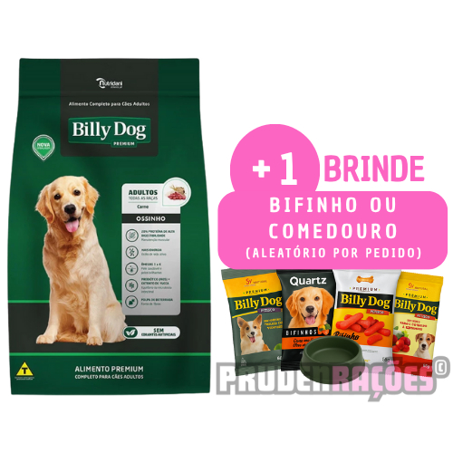 Ração Para Cachorro Adulto Billy Dog Premium Ossinhos Carne ou Frango Pacotes (OFERTA RELÁMPAGO)