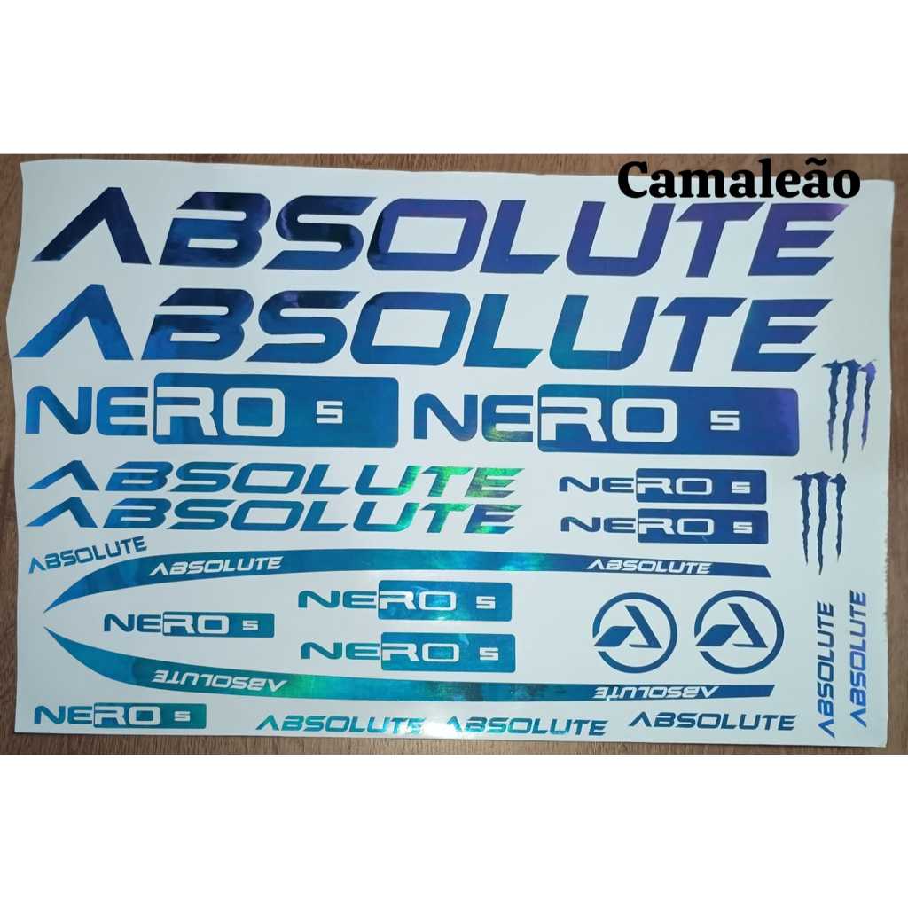 Detalhes do Adesivos  Absolute NERO 5 HOLOGRAFICO  Mtb Mountain bike bicicletas.