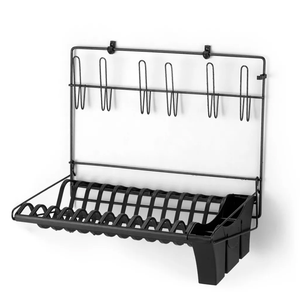 Escorredor Suspenso Cook Home Não Enferruja Dobrável Pratos  Copos Parede Arthi Preto em Oferta na Shopee