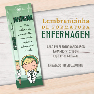 10, 20 Ou 40 Kit Lembrancinha De Formatura Enfermagem E Técnico + Lápis Ou Caneta - Já Vai Prontinho em Oferta na Shopee