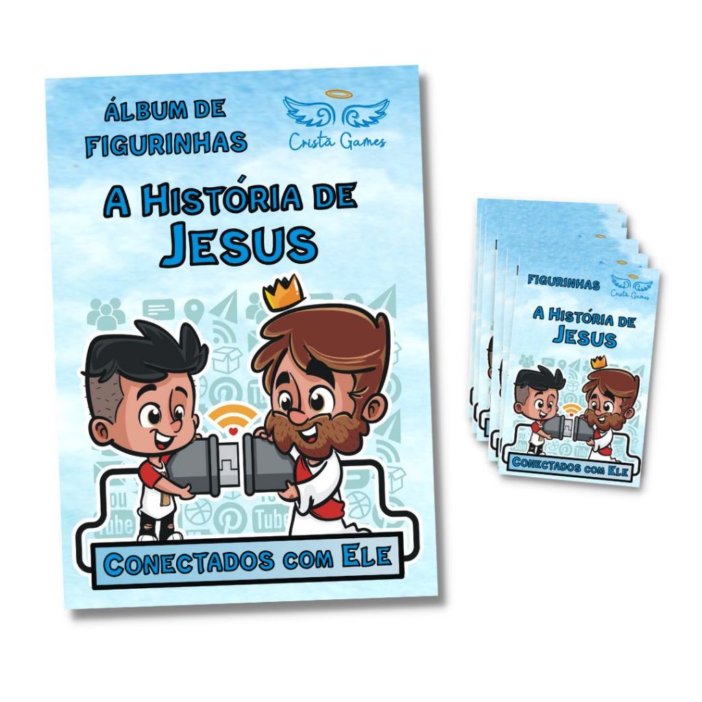 Álbum de Figurinhas - A História de Jesus - Cristã Games - Album Figurinhas de Jesus - Album Biblico