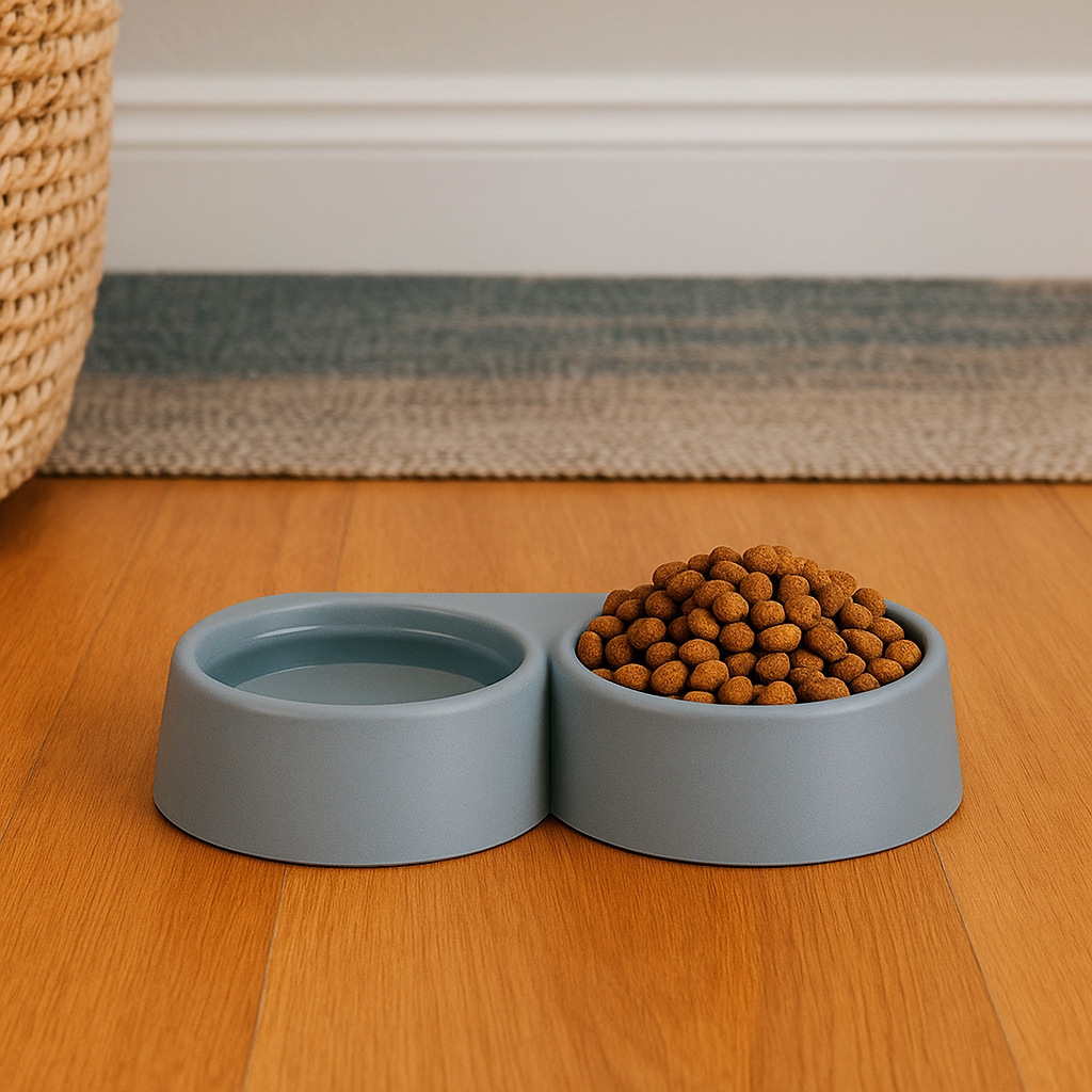 Tigelas Comedouros c/ Adesivo 3M de Plastico Para Cães Gatos Cinza ou Rosa Pote De Ração Resistente