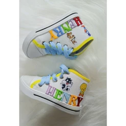 tênis botinha personalizado temático tema looney Tunes baby