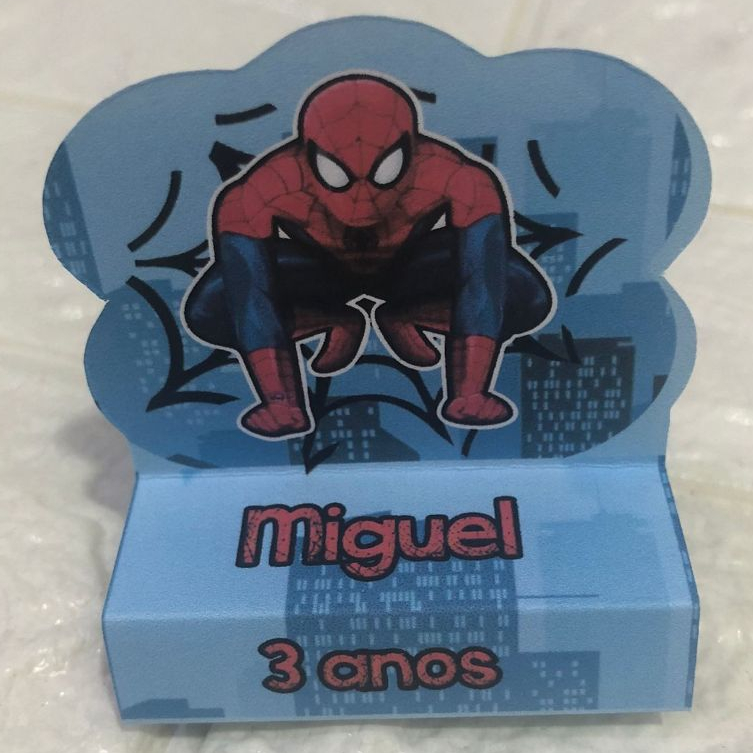 Pegue e Monte Porta Bis Duplo Personalizado HOMEM ARANHA Lembrancinhas para Festas Aniversários Infantil Mimo