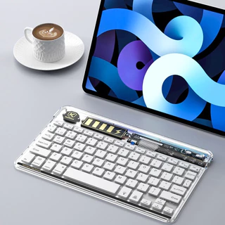 Teclado Bluetooth Gradiente Transparente - Mecânico Iluminado e Design Fino Compacto H4