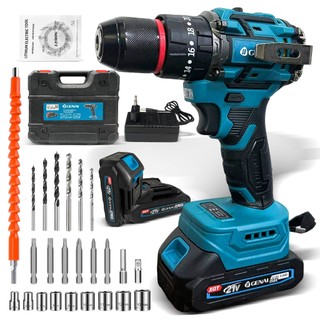 【GENAl】Brushless Parafusadeira Furadeira 21V 2 Baterias Com Maleta Completo 70N.m/45N.m