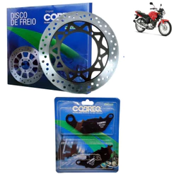 Kit Freio Dianteiro YBR 125 FACTOR 2009 2010 2011 2012 2013 2014 2015 Disco +Pastilha Cobreq 1ªLinha