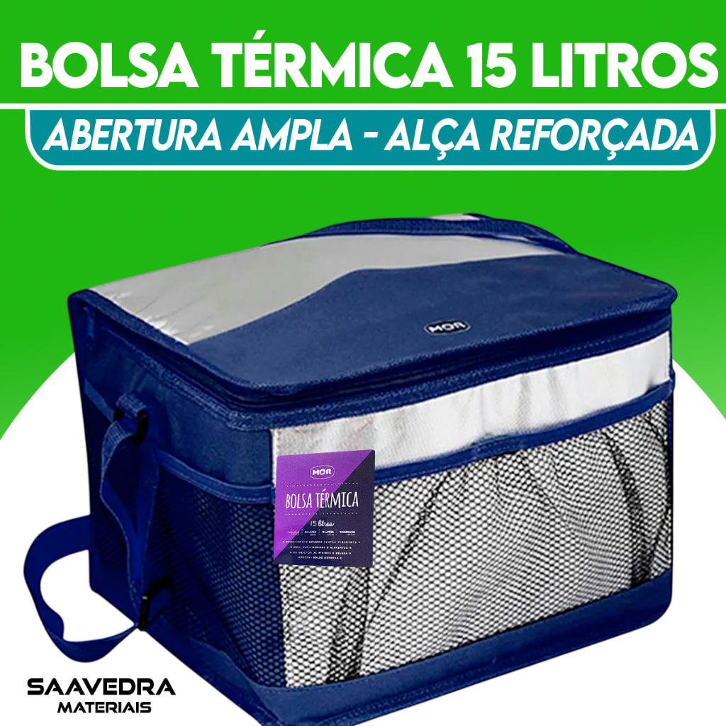 Bolsa Termica Grande 12 Litros Espaçosa Camping Pesca e Viagem