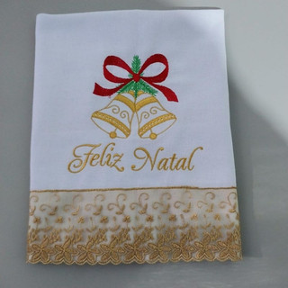 Pano de prato bordado de natal pano de copa Santa margarida bordado especial natal, presente de natal