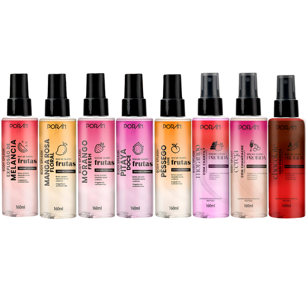 Body Splash Desodorante Colônia Corporal Porán Bem Me Quero Frutas (Escolha Sua Fragrância)