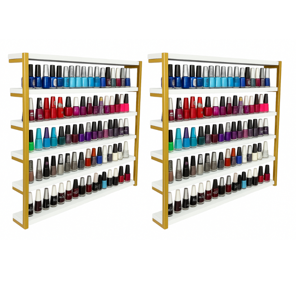 Kit 2 Expositores de Esmaltes Para Manicure Modelo Industrial - Chega De Bagunça! Organize Até 200 Esmaltes Com Estilo em Oferta na Shopee