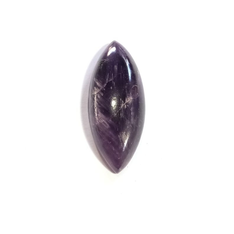 Arte Mineral Artesanal Natural, Gema Natural Ametista Chevrom Navete Cabochão, Pedra Semi-Preciosa Ametista Chevrom