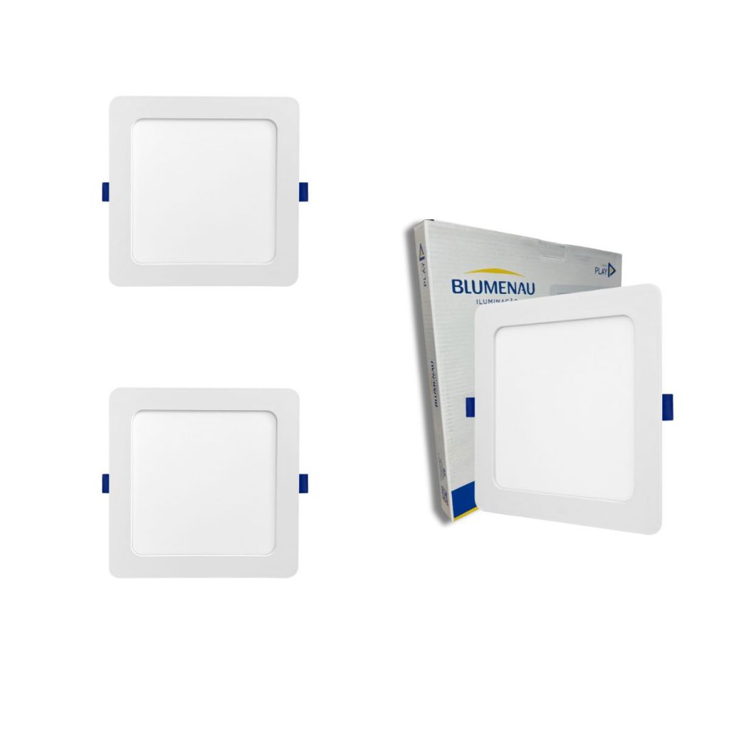 Painel Plafon Quadrado Embutir 12w Play Blumenau Iluminação 6500k 4000k 3000k em Oferta na Shopee