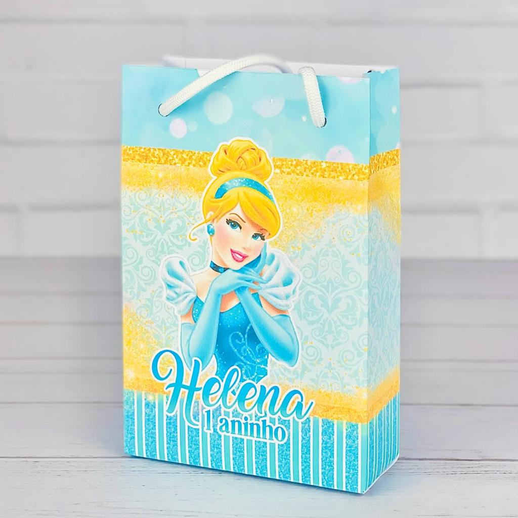 Sacolinha Personalizados Cinderela (PEGUE E MONTE) / Lembrancinha Mimos Festa Aniversário Infantil