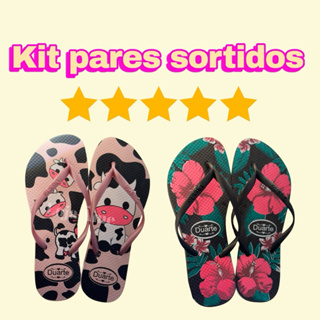 Kit 2 pares sortidos femininos estampas divertidas | Marca Duarte em Oferta na Shopee