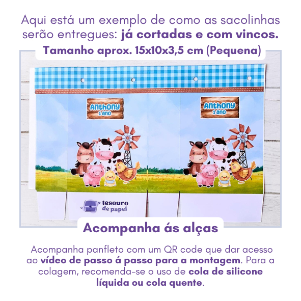 Sacolinha Personalizados Abelhinha Abelha (PEGUE E MONTE) / Lembrancinha Mimos Festa Aniversário Infantil