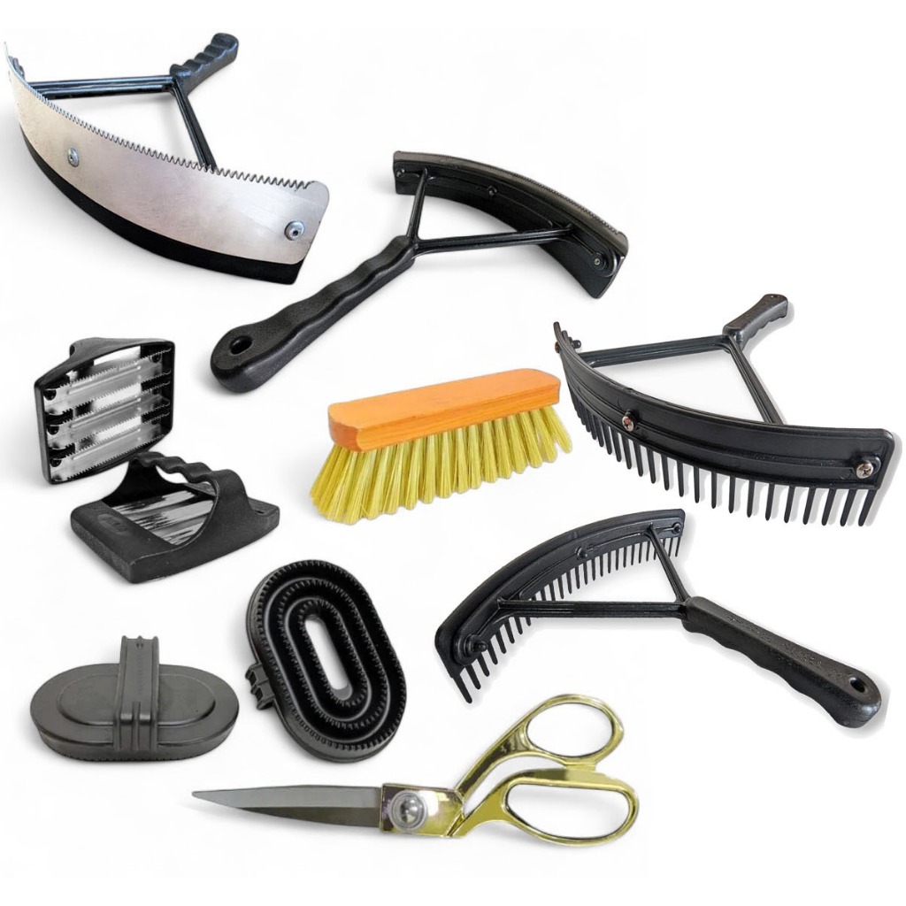 Kit Limpeza Cavalo Rodo Raspador Tesoura Raspadeira Escova Pente para crina em Oferta na Shopee