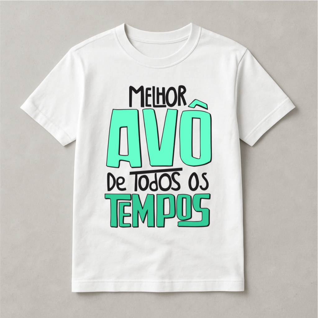 Camisa Personalizada Melhor AVÔ Estampada Adulto  Ótimo Acabamento E Durabilidade Anti-pilling 100% Poliéster Plus