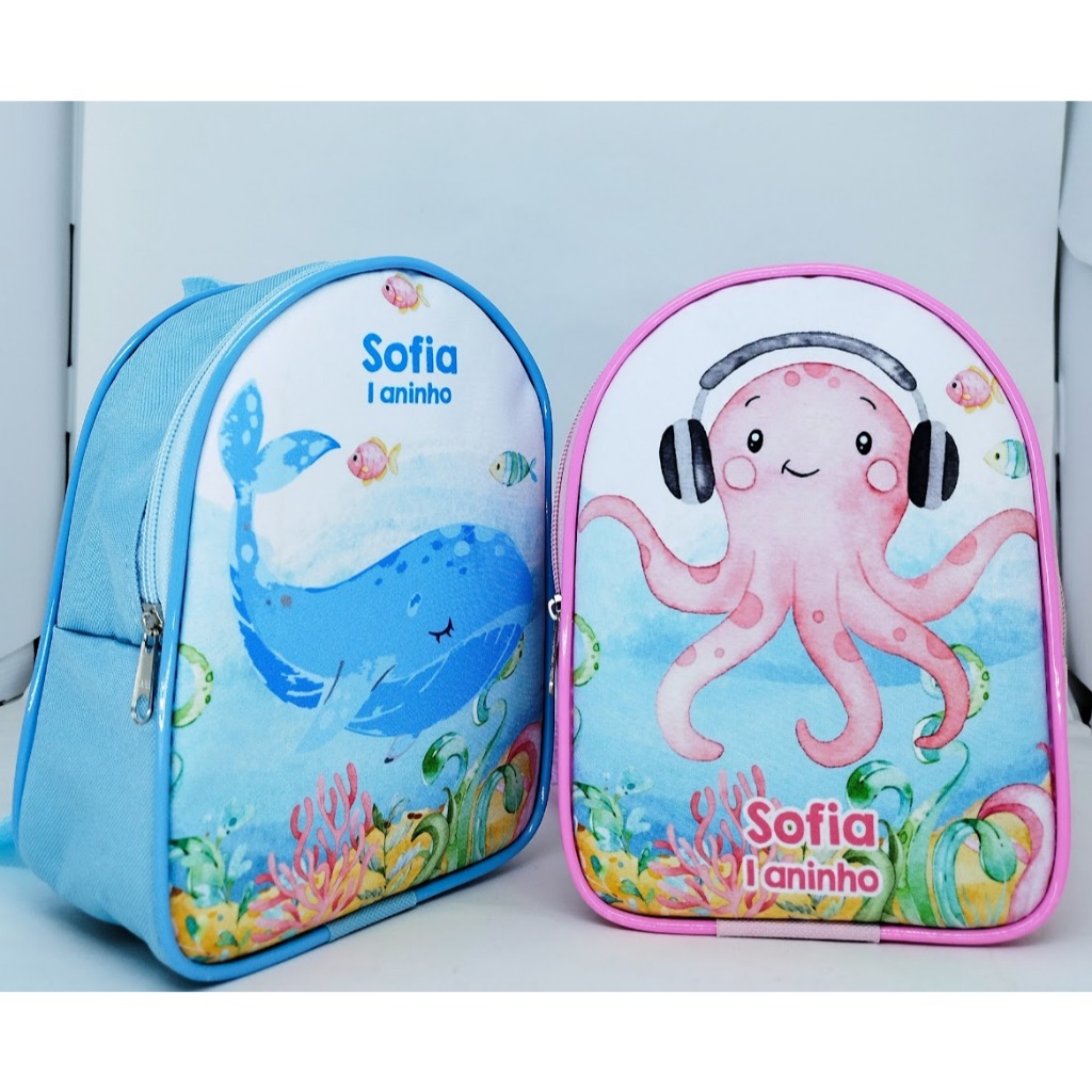 Promoção! 20 mochilinhas personalizadas,  sereia, fundo do mar, lembrancinhas para festas infantis.
