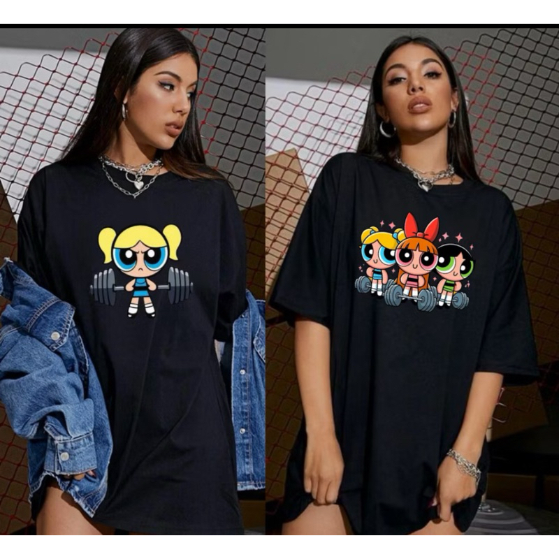 “Camiseta 100% algodão Menina Superpoderosa Estilosa – Estampa Fitness Tumblr, Algodão Confortável, Tendência 2025”