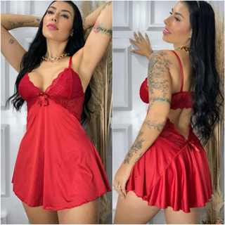 Camisola Sexy Renda Feminina Lingerie Sensual Noite Romântica Babydoll de Dormir Luxo em Oferta na Shopee