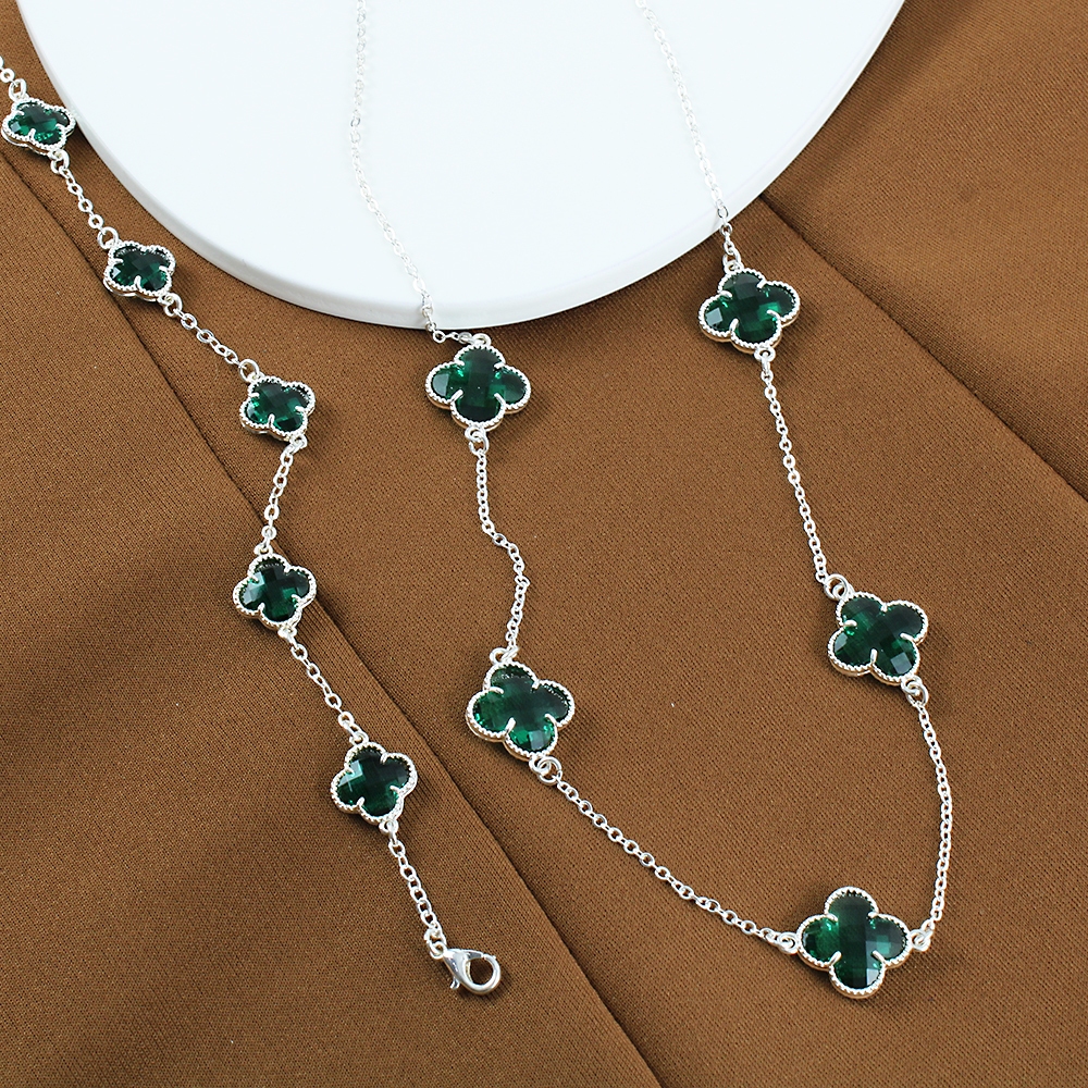 Kit Colar + Pulseira Virginia Trevo Verde Sorte Folheado Prata 925 Jóia Feminino em Oferta na Shopee