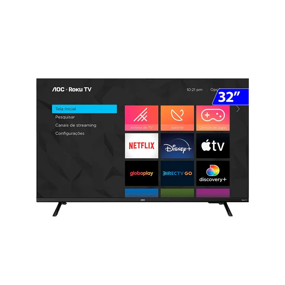 Smart Tv 32 Polegadas Aoc Televisão Wi-fi Led Hd Sistema Roku
